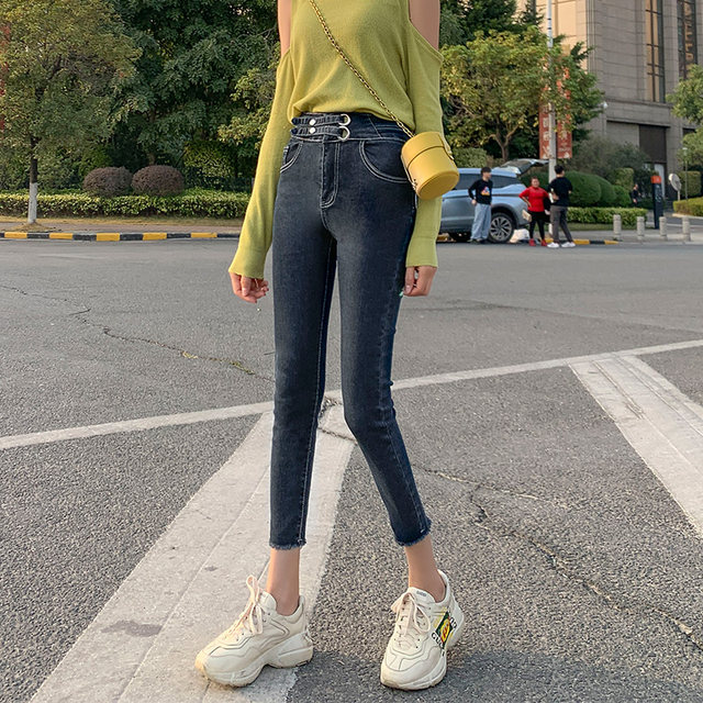 2020 spring new slim elastic feet jeans women outer wear leggings women spring and summer high waist was thin tide 2020 spring new slim elastic feet jeans women outer wear leggings women spring and summer high waist was thin tide