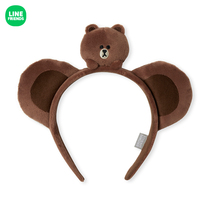 LINE FRIENDS Brown Bear Hair Hoop Cartoon Surrounding Cute Home Leisure Headband Girls Makeup Accessories