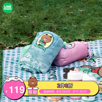 LINE FRIENDS Brown Bear Camping Blank Package Animation Cartoon Outdoor Lawn Blanket Air Conditioning Carpet