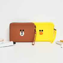 LINE FRIENDS Brownbear office travel silicone storage bag anime surrounding fashion and convenient bag
