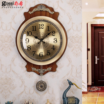 Pure copper light luxury watch wall clock Living room household fashion atmosphere hanging watch American simple Nordic decorative clock hanging wall