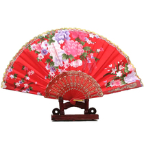Good opening and closing plastic folding fan Chinese wind folding fan cheongsam show lace fan dance fan Ancient Style Female