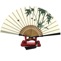 Chinese style fan printing daily use small fan men and women classical folding fan Japanese ancient style folding fan fringe retro style