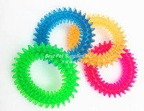Best Pet Pet Dog Toy Dog Bite Rubber Coil TPR Environmentally Protective Bite and Interactive Blue Yellow