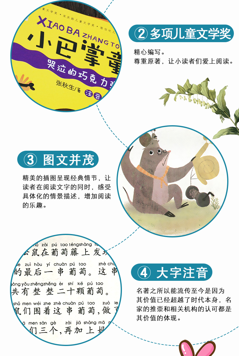 x注音版/小巴掌童话/小鹿的玫瑰花 哭泣的巧克力强盗 骑在扫帚上听歌