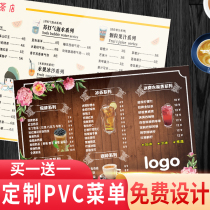 PVC Menu Design Making Milk Tea Shop Pricelist Print Restaurant Restaurant Personality Ordering Menu Display Board Customization
