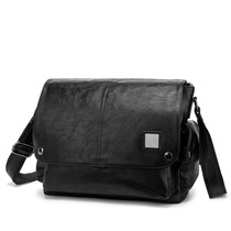 Hong Kong Square Casual Cross Section Mens Bag Genuine Leather Single Shoulder Bag Minimalist Satchel Bag Small Backpack Retro Postman Bag