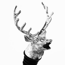 Wild grid deer head wine mouth Deer head zinc alloy wine mouth Reindeer pour wine creative Deer head wine stopper European wine stopper