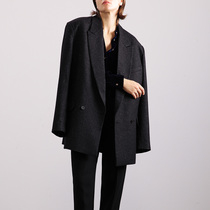 One Wei EVE love the niche wide shoulders fashionable fried street point thin suit spring thin wear womens coat