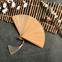 Japanese style Chinese style whole bamboo fan folding fan hollow ancient style male female folding fan handmade small 5 inch dance fan Black