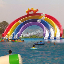 Childrens large inflatable rainbow slide combination elephant slide anime water world bracket swimming pool Ice and Snow World
