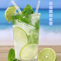 High borosilicate heat-resistant adult baby cup Milk tea drink Juice cup Mason bottle Lip protection glass curved straight straw