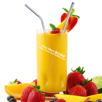 304 environmental protection metal stainless steel threaded coarse straw Beverage juice milk tea straw Coffee mixing stick with brush