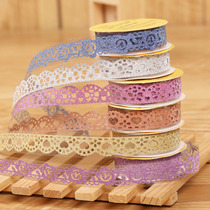 Dream time set DIY paste handmade baby album accessories Photo stickers gold powder hollow lace tape