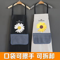 Can wipe the female fashion house in the hand apron to cook the waist work clothes custom with the kitchen waterproof and oil-proof lovely day system