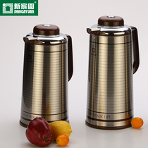 New home striped insulation pot Household large-capacity glass liner warmer Office warmer Thermos bottle warmer