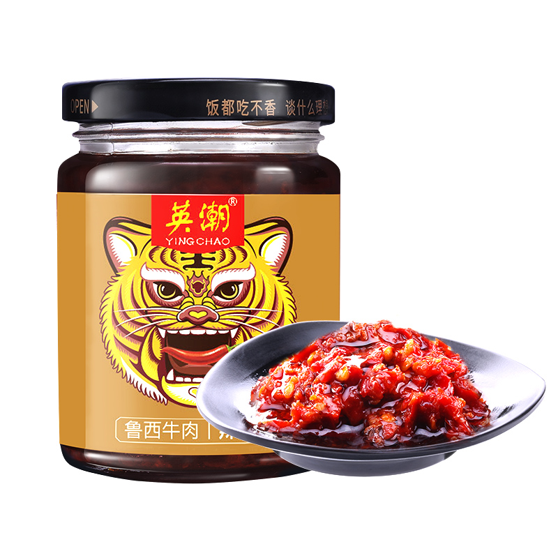 山东特产，英潮 鲁西牛肉辣椒酱 210g