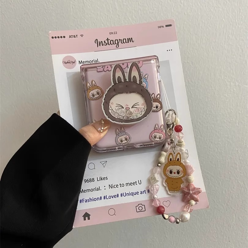 Taojiyun Logistics Agent | Cute Shaking Plush Phone Case, Compatible with Pocket 2 / Xiaomi Mixflip / Samsung ZFlip 5/6/4 and Other Foldable Screens, Cartoon Drop-Proof Design - Taojiyun Logistics Agent | Taiwan Logistics | Taobao Goods Agent | China Goods Agent