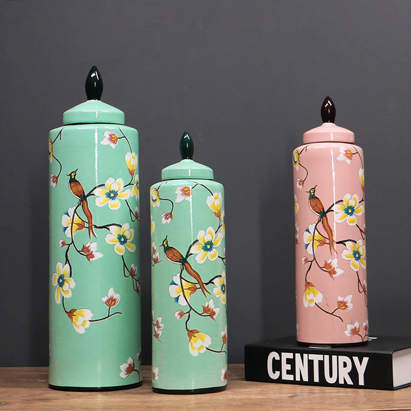 American pastoral wind in the geometry space of flowers and birds on ceramic decoration can suit room decoration creative arts and crafts
