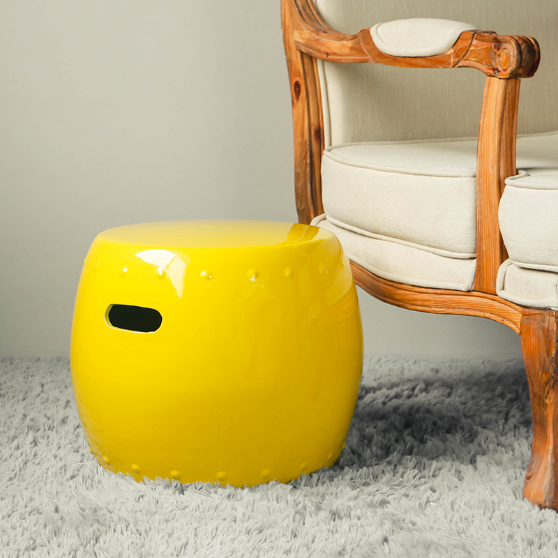 I and contracted pure small low who of ceramic glaze ceramics drum who several new Chinese style living room sofa edge landing place
