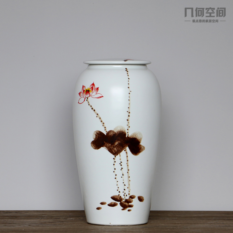 Jingdezhen TV ark, the sitting room of modern home decoration ideas matte enrolled white hand - made ceramics decoration gifts