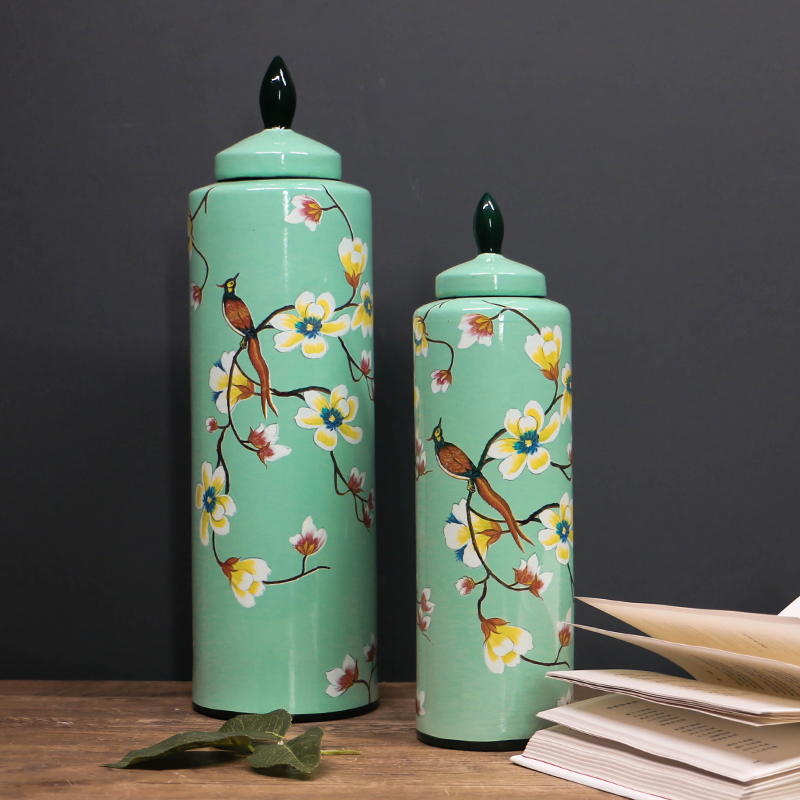 American pastoral wind in the geometry space of flowers and birds on ceramic decoration can suit room decoration creative arts and crafts