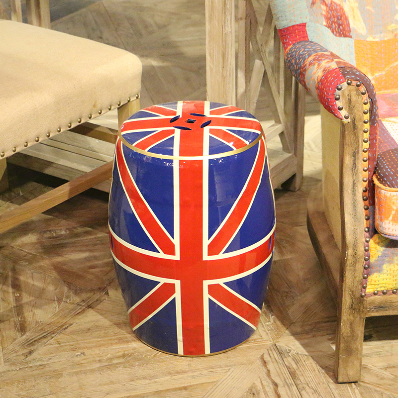 American style hand - made ceramic drum who British union jack wind household adornment what sitting room sofa edge furnishing articles