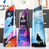 Rubiks Cube Crystal Trophy custom color trophy custom creative company Group Annual Award souvenir lettering