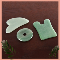 Natural jade face scraping plate Eye beauty coin meridian scraping plate Tangling jade ancient coin facial massage plate