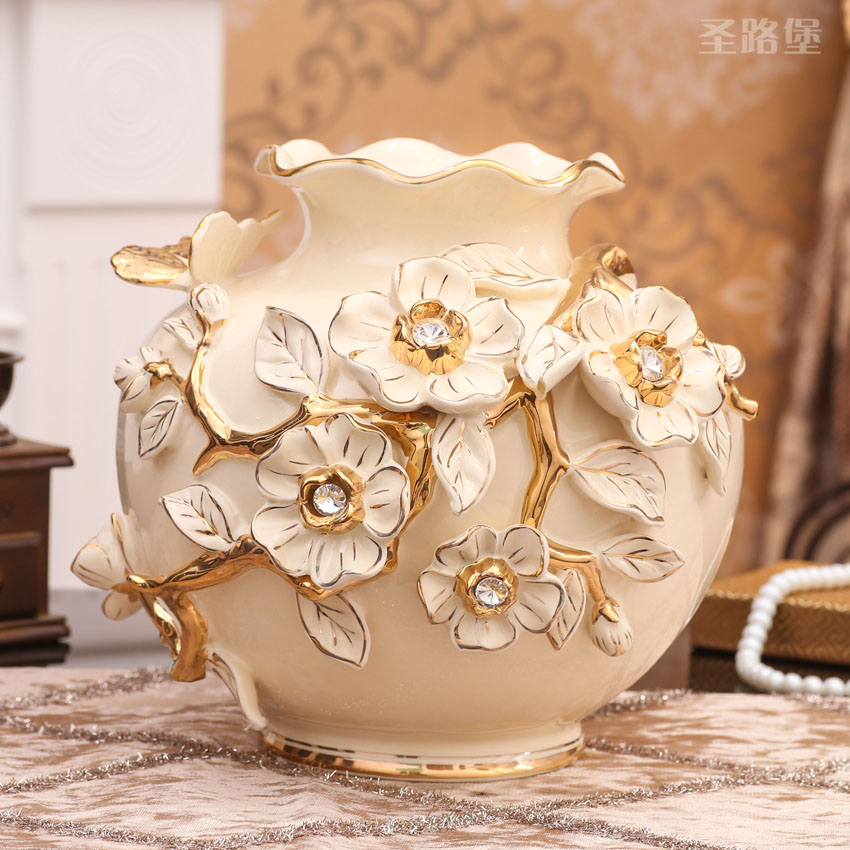 European vases, ceramic desktop furnishing articles sitting room big vase household decorations creative wedding present for girlfriends