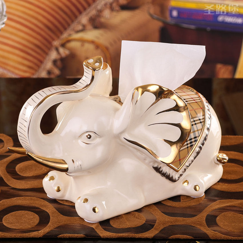 Fort SAN road ideas European ceramic decorative paper towel box sitting room elephant cartons furnishing articles gift package mail