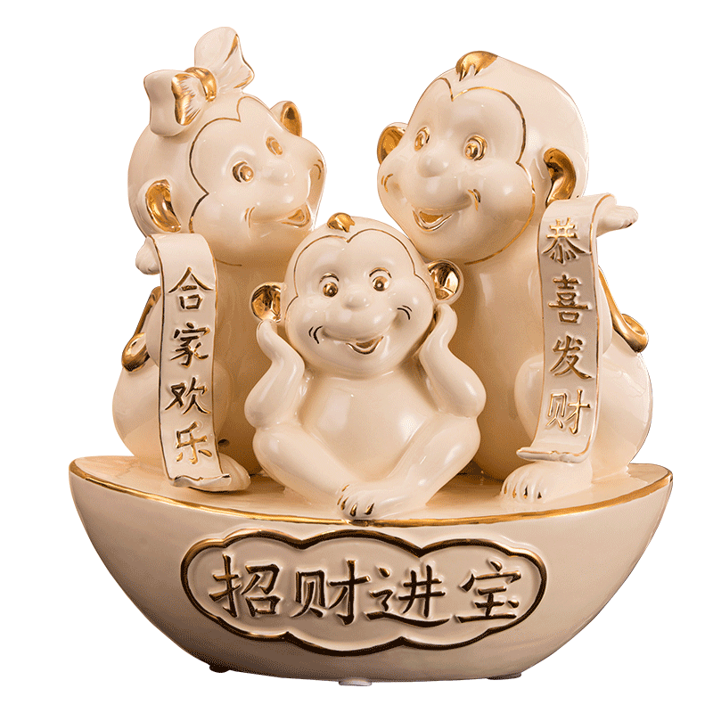 The New fort SAN road ceramic creative monkey monkey furnishing articles decorations mascot home furnishing articles gift sitting room