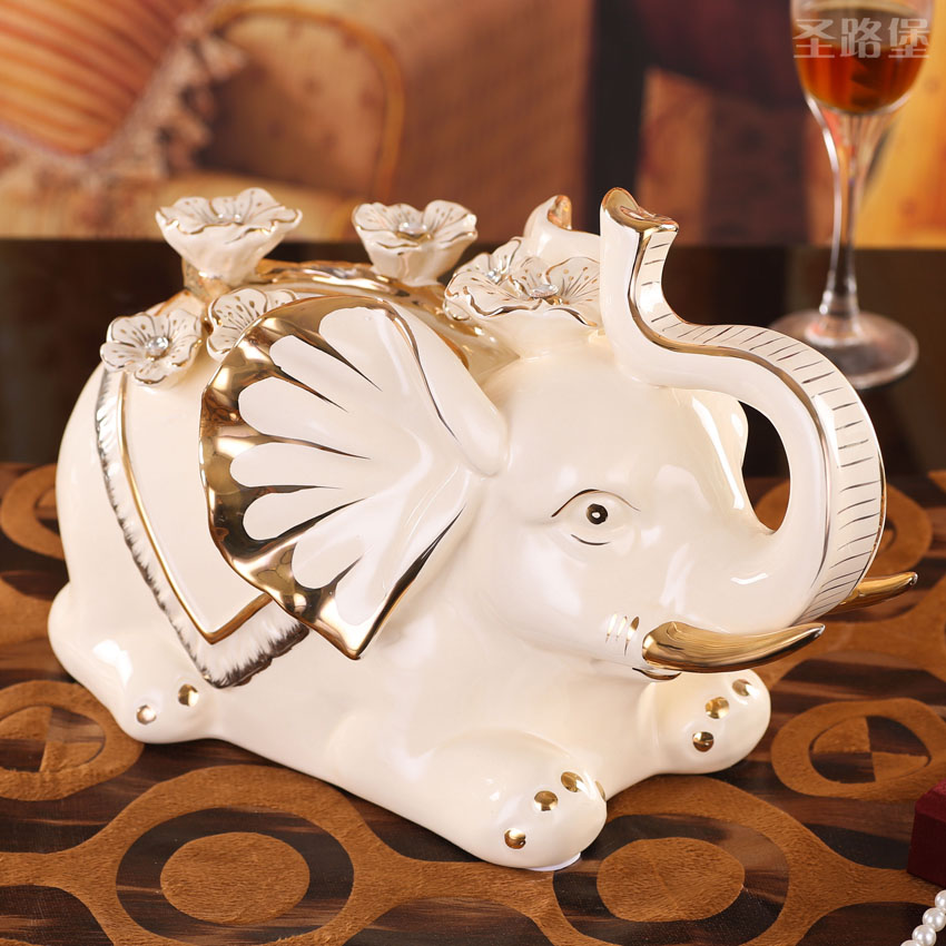 European ceramic tissue box home sitting room adornment elephant carton furnishing articles household act the role ofing is tasted a wedding gift