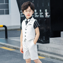 Summer suit boy suit dresses baby short-sleeved suit children's vest three-piece boy baby suit costume costume costume