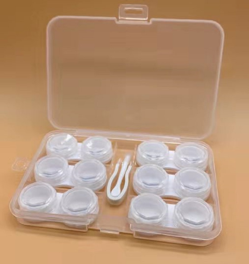 twelve 12 Palace Gemepupil Box Multi-Mounted Contact Lens Case Transparent Wash Containing Box Care Companion Box KW