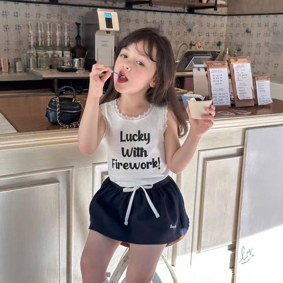 Ambaby Girls Summer Fashionable Sleeveless T-shirt Children's Korean Letter Sweet Lace Little Vest
Ambaby Girls Summer Fashionable Sleeveless T-shirt Children's Korean Letter Sweet Lace Little Vest