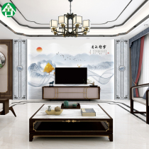 Customized bamboo fiber new Chinese relief TV Background wall integrated wall living room sofa film wall wall