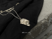 This decoration handmade diamond irregular texture niche personality independent designer folded necklace sweater chain