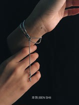 This decoration niche original design 999 sterling silver all handmade irregular texture stacked bracelet bracelet