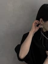 This decoration original independent design flower series handmade texture petals big flowers foot silver 999 earrings single