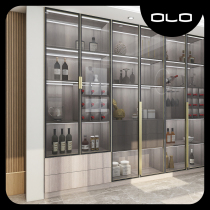 (My Lodo style wine cabinet) restaurant custom furniture kitchen compartment wine cabinet with push-pull door pure glass