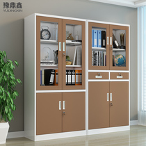Color filing cabinet iron cabinet file data Cabinet financial certificate cabinet glass bookcase locker with lock small cabinet