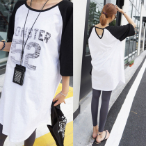Pregnancy Woman Dress T-shirt Han Version Loose Pregnancy Outside Breastfeeding Blouses Pure Cotton Short Sleeve Summer Mid-Length Dress