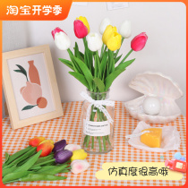 Simulation Flower Bouquet Tulip Living Room Decorated Dry Flower Up with Vase Fake in Wind Gallery Film Prop