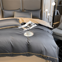 Light and luxurious 120 long suede cotton pure cotton four sets full cotton minimalist pure color bed sheet Bedding Summer Bed supplies 4