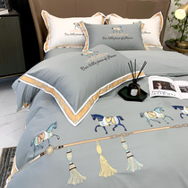 120 long suede cotton pure cotton four pieces 100 whole cotton quilts covered bed linen 1 8m bed Ogasawara style light lavish bedding