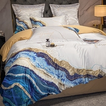 Minimalist modern light extravagant ice silk four pieces of summer pure cotton full cotton bare sleeping bed linen bedding European-style bedding