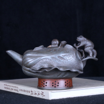 Taiwans returning old purple clay pot master Jiang Rongs early all-made works of frog monster pot