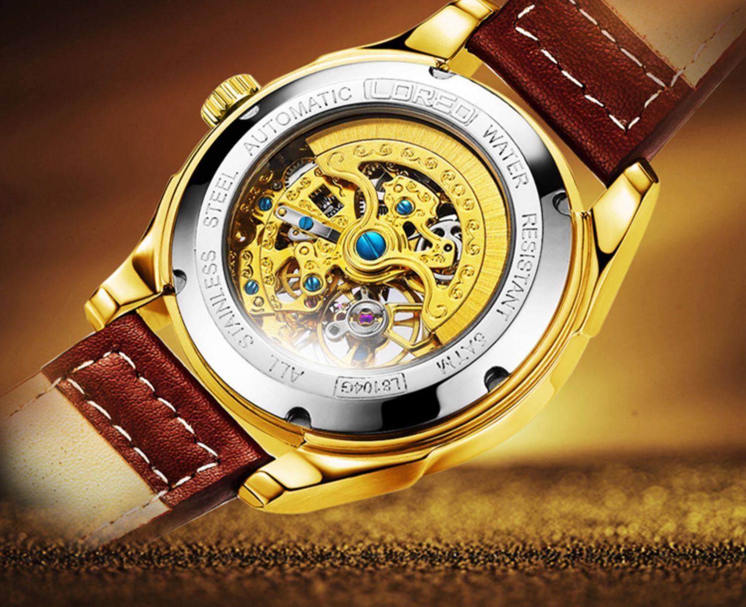 雷力欧手表男士2022年新款全自动机械表防水夜光十大镂空品牌男表