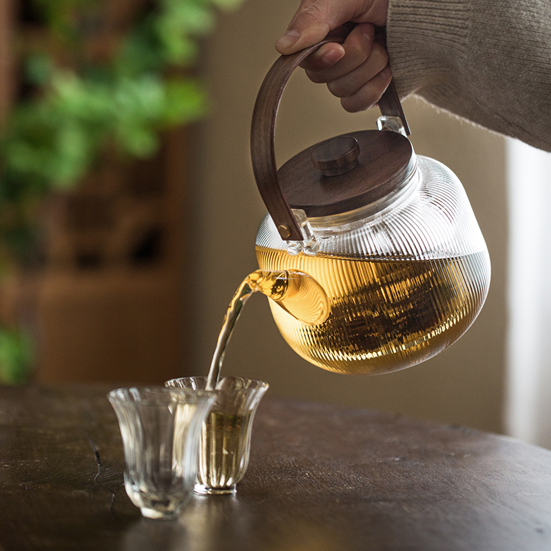 Cloud operation can be heated domestic high temperature resistant teapot the girder cooking tea, the electric TaoLu glass tea kettle boil the teapot